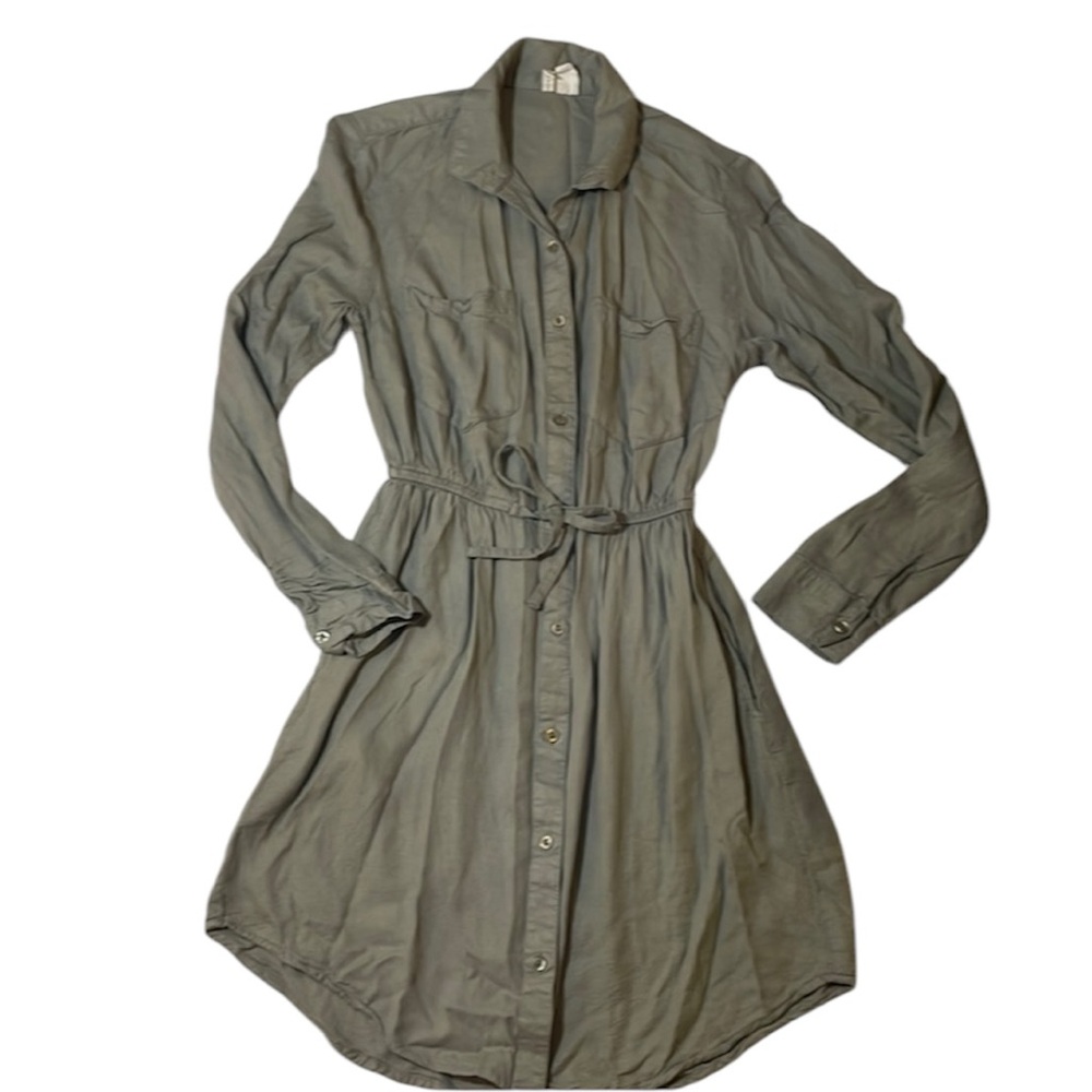 Army Green Button Up‎ Dress